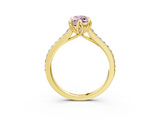 Yellow gold Fancy Pink Marquise  Solitaire Diamond Engagement Ring with Pave Band and Six-Prong Setting_22
