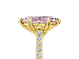 Yellow gold Fancy Pink Marquise  Solitaire Diamond Engagement Ring with Pave Band and Six-Prong Setting_24