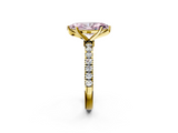 Yellow gold Fancy Pink Marquise  Solitaire Diamond Pavé Band with Four-Prong Setting_30