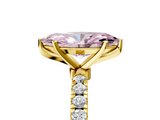 Yellow gold Fancy Pink Marquise  Solitaire Diamond Pavé Band with Four-Prong Setting_33