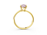 Yellow gold Fancy Pink Marquise  Solitaire Diamond Ring with 4-Prong Setting on a Classic Band_6