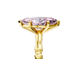 Yellow gold Fancy Pink Marquise  Solitaire Diamond Ring with Bamboo Band and Four-Prong Setting_60