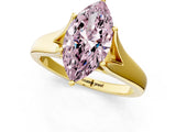 Yellow gold Fancy Pink Marquise  Solitaire Diamond Ring with Cathedral Band and Four-Prong Setting_67
