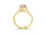Yellow gold Fancy Pink Marquise  Solitaire Diamond Ring with Cathedral Band and Four-Prong Setting_69