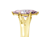 Yellow gold Fancy Pink Marquise  Solitaire Diamond Ring with Cathedral Band and Four-Prong Setting_71