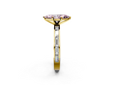 Yellow gold Fancy Pink Marquise  Solitaire Diamond Ring with Channel-Set Baguette Band and Four-Prong Setting_82