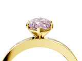 Yellow gold Fancy Pink Marquise  Solitaire Diamond Ring with Channel-Set Baguette Band and Four-Prong Setting_84