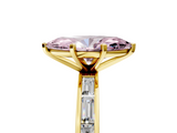 Yellow gold Fancy Pink Marquise  Solitaire Diamond Ring with Channel-Set Baguette Band and Four-Prong Setting_85
