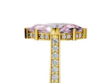 Yellow gold Fancy Pink Marquise  Solitaire Diamond Ring with Channel Set Band and Bezel Prong Setting_61