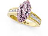 Yellow gold Fancy Pink Marquise  Solitaire Diamond Ring with Channel-Set Band and Four-Prong Setting_4