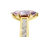 Yellow gold Fancy Pink Marquise  Solitaire Diamond Ring with Channel-Set Band and Four-Prong Setting_8