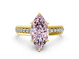 Yellow gold Fancy Pink Marquise  Solitaire Diamond Ring with Channel Set Band and Six-Prong Setting_48