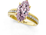 Yellow gold Fancy Pink Marquise  Solitaire Diamond Ring with Channel Set Band and Six-Prong Setting_49