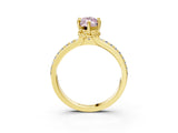 Yellow gold Fancy Pink Marquise  Solitaire Diamond Ring with Channel Set Band and Six-Prong Setting_51