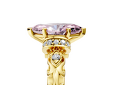 Yellow gold Fancy Pink Marquise  Solitaire Diamond Ring with Filigree Band and Four-Prong Setting_64