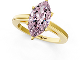 Yellow gold Fancy Pink Marquise  Solitaire Diamond Ring with Four-Prong Setting and Classic Band_4