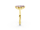 Yellow gold Fancy Pink Marquise  Solitaire Diamond Ring with Four-Prong Setting and Classic Band_5