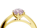 Yellow gold Fancy Pink Marquise  Solitaire Diamond Ring with Four-Prong Setting and Classic Band_7