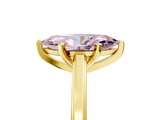 Yellow gold Fancy Pink Marquise  Solitaire Diamond Ring with Four-Prong Setting and Classic Band_8