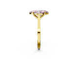 Yellow gold Fancy Pink Marquise  Solitaire Diamond Ring with Four-Prong Setting and Tapered Band 3