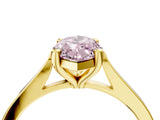 Yellow gold Fancy Pink Marquise  Solitaire Diamond Ring with Four-Prong Setting and Tapered Band 5