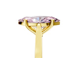 Yellow gold Fancy Pink Marquise  Solitaire Diamond Ring with Four-Prong Setting and Tapered Band