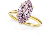Yellow gold Fancy Pink Marquise  Solitaire Diamond Ring with Four-Prong Setting on a Plain Band_21