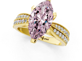 Yellow gold Fancy Pink Marquise  Solitaire Diamond Ring with Milgrain Pavé Band and Four-Prong Setting_21