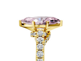 Yellow gold Fancy Pink Marquise  Solitaire Diamond Ring with Pavé Band and Four-Prong Setting_119