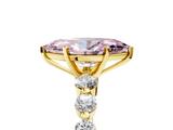 Yellow gold Fancy Pink Marquise  Solitaire Diamond Ring with Pave Band and Four-Prong Setting_250