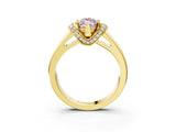 Yellow gold Fancy Pink Marquise  Solitaire Diamond Ring with Pave Band and Six-Prong Setting_35