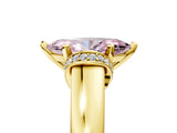 Yellow gold Fancy Pink Marquise  Solitaire Diamond Ring with Pave Band and Six-Prong Setting_37