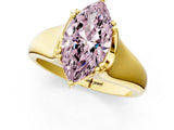 Yellow gold Fancy Pink Marquise  Solitaire Diamond Ring with Six-Prong Cathedral Setting_33