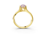 Yellow gold Fancy Pink Marquise  Solitaire Diamond Ring with Six-Prong Cathedral Setting_35