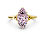 Yellow gold Fancy Pink Marquise  Solitaire Diamond Ring with Six-Prong Setting and Tapered Band_17