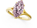 Yellow gold Fancy Pink Marquise  Solitaire Diamond Ring with Six-Prong Setting and Tapered Band_18