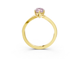 Yellow gold Fancy Pink Marquise  Solitaire Diamond Ring with Six-Prong Setting and Tapered Band_20
