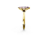 Yellow gold Fancy Pink Marquise  Solitaire Diamond Ring with Six-Prong Setting on a Classic Band 2