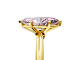 Yellow gold Fancy Pink Marquise  Solitaire Diamond Ring with Six-Prong Setting on a Classic Band 5