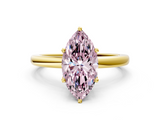 Yellow gold Fancy Pink Marquise  Solitaire Diamond Ring with Six-Prong Setting on a Classic Band_3