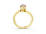 Yellow gold Fancy Pink Marquise  Solitaire Diamond Ring with Six-Prong Setting on a Classic Band_6