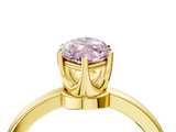 Yellow gold Fancy Pink Marquise  Solitaire Diamond Ring with Six-Prong Setting on a Classic Band_7