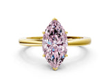 Yellow gold Fancy Pink Marquise  Solitaire Diamond Ring with Split Shank and Four-Prong Setting_12