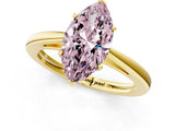 Yellow gold Fancy Pink Marquise  Solitaire Diamond Ring with Split Shank and Four-Prong Setting_13