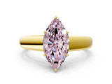 Yellow gold Fancy Pink Marquise  Solitaire Diamond Ring with Tapered Band and Four-Prong Setting_48