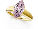 Yellow gold Fancy Pink Marquise  Solitaire Diamond Ring with Tapered Band and Four-Prong Setting_49