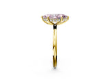 Yellow gold Fancy Pink Marquise  Solitaire Diamond Ring with a Classic Band and Four-Prong Setting 2