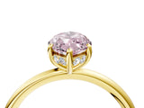 Yellow gold Fancy Pink Marquise  Solitaire Diamond Ring with a Classic Band and Four-Prong Setting 4