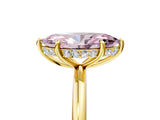 Yellow gold Fancy Pink Marquise  Solitaire Diamond Ring with a Classic Band and Four-Prong Setting 5