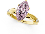 Yellow gold Fancy Pink Marquise  Solitaire Diamond Twisted Band with Four-Prong Setting_26